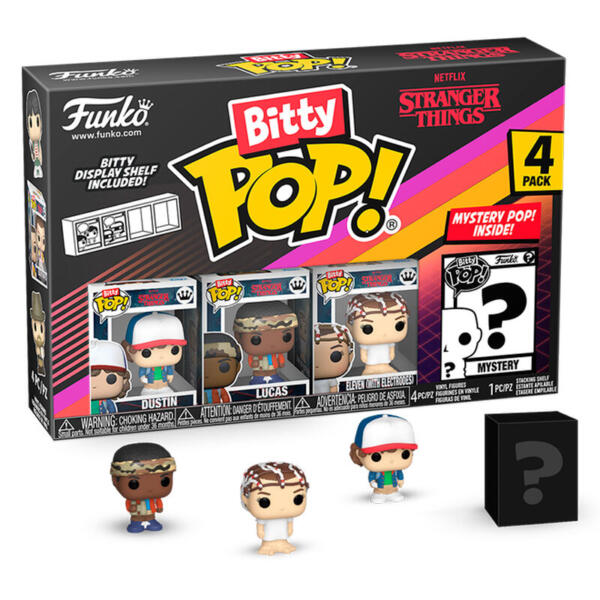 Blister 4 figuras Bitty POP Stranger Things Dustin - Imagen 2