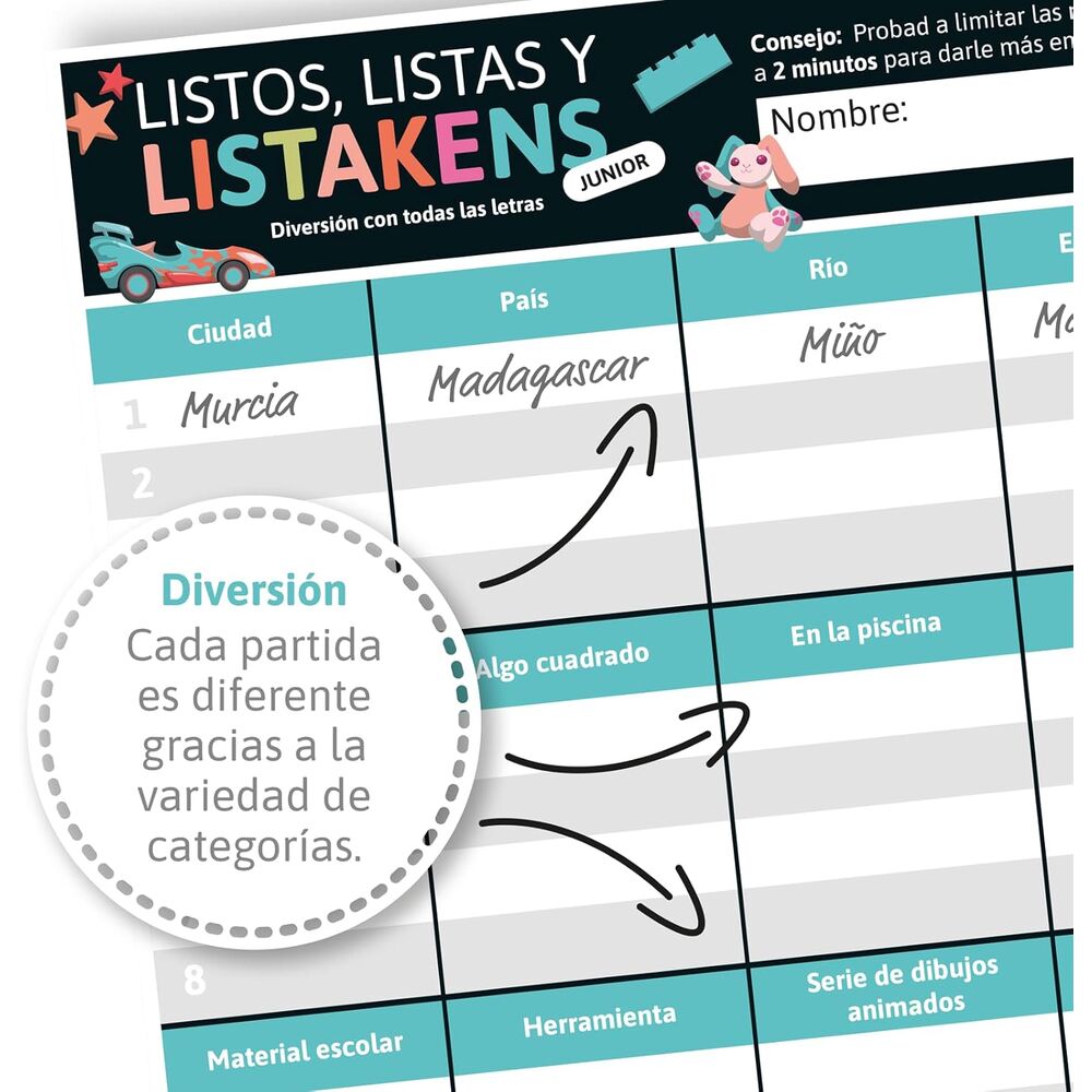 Juego mesa Listos Listas y Listakens Junior español - Imagen 3